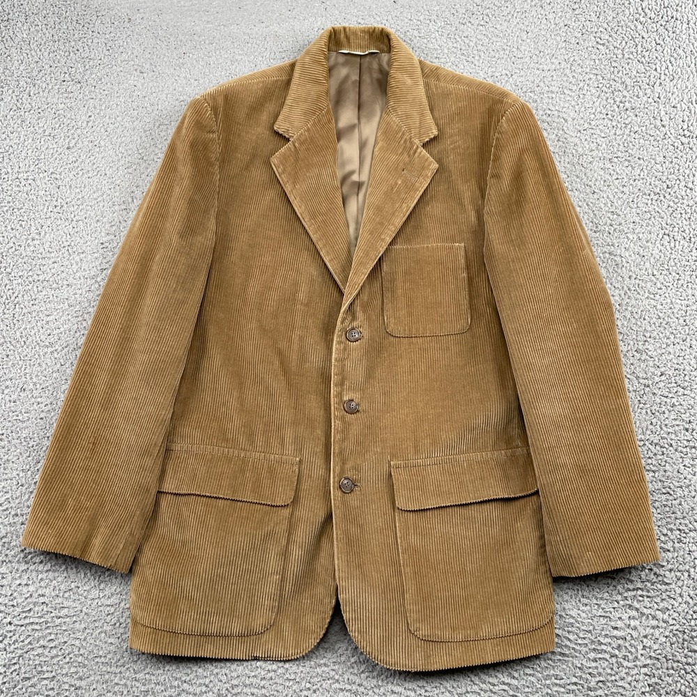Gap Blazer Mens Small Brown Corduroy Three Button Sport Coat Vintage Hong Kong